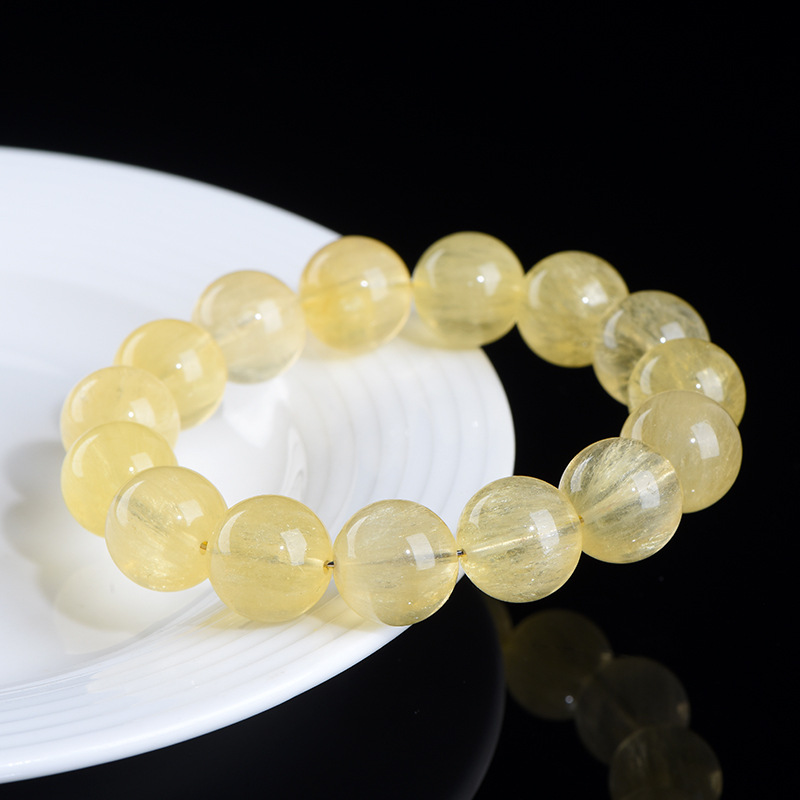 Natural Yellow Fluorite Fluorite Crystal Bead Loose Beads Beaded Bracelet thumbnail 3