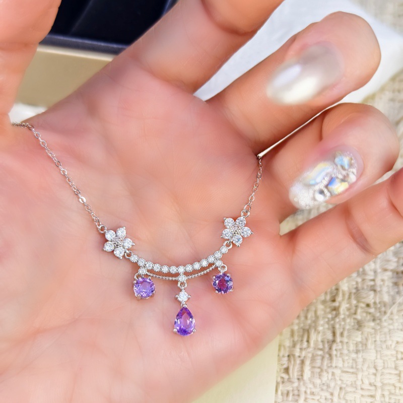 Natural Sterling Silver 925 Sterling Silver Topaz Crystal Pendant thumbnail 3