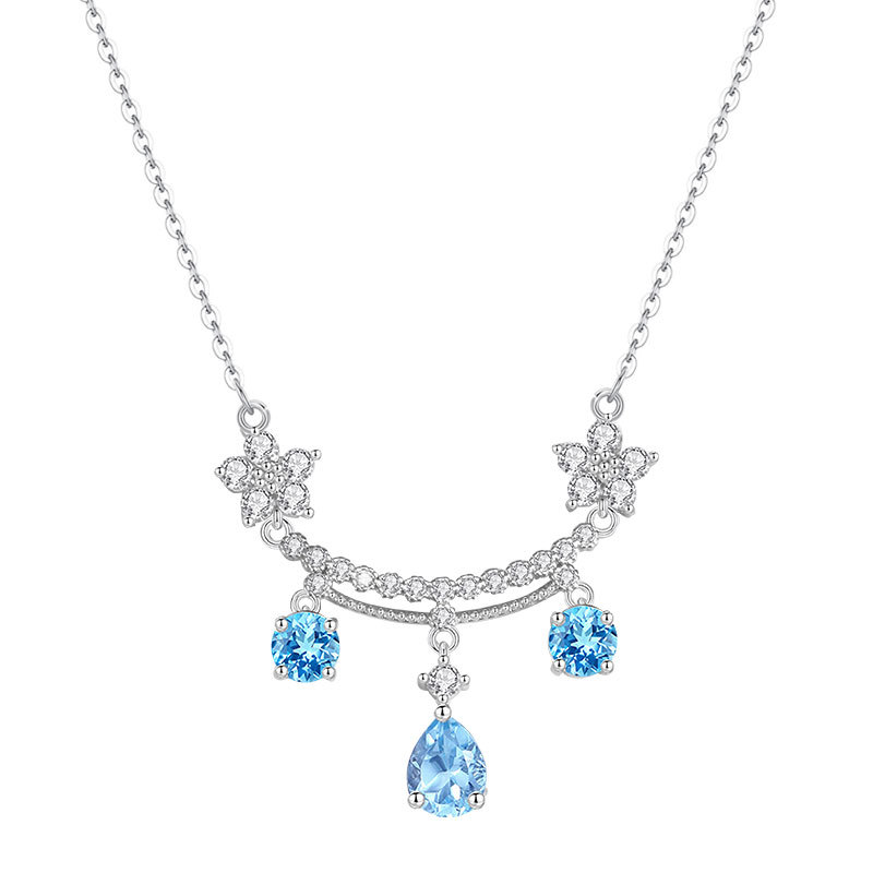 Natural Sterling Silver 925 Sterling Silver Topaz Crystal Pendant thumbnail 5