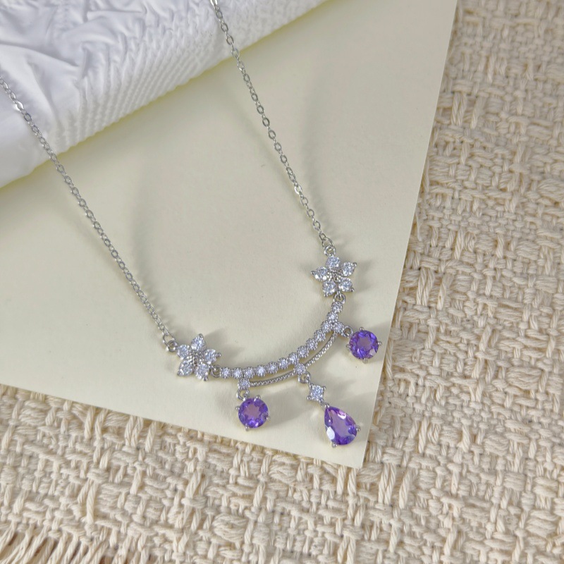 Natural Sterling Silver 925 Sterling Silver Topaz Crystal Pendant thumbnail 6