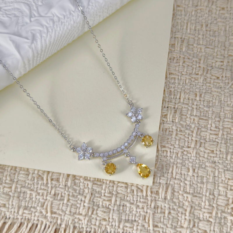 Natural Sterling Silver 925 Sterling Silver Topaz Crystal Pendant thumbnail 7