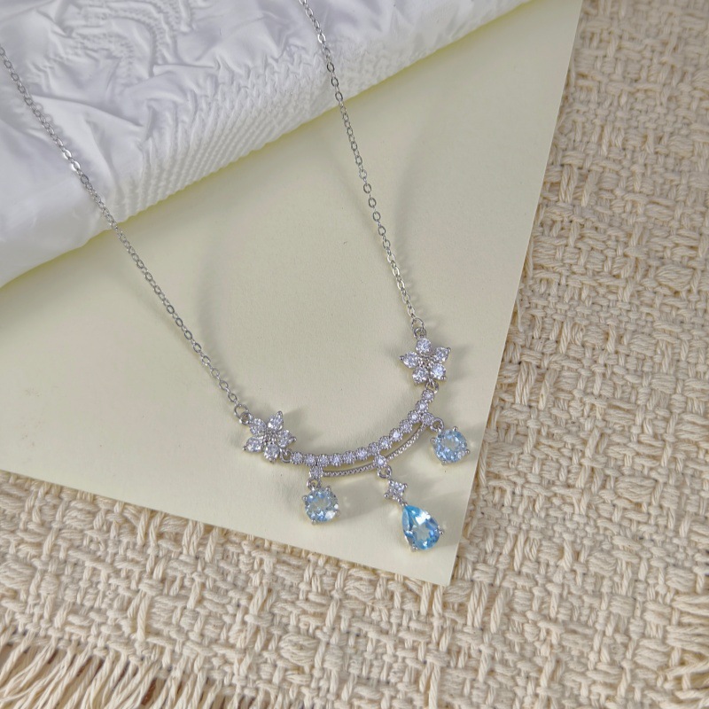 Natural Sterling Silver 925 Sterling Silver Topaz Crystal Pendant thumbnail 8