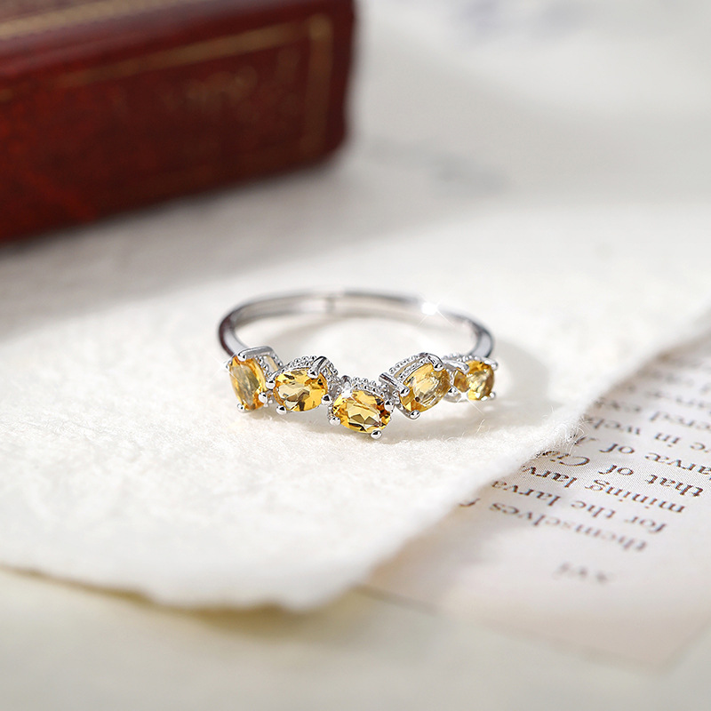 Natural Sterling Silver 925 Sterling Silver Crystal Design Ring thumbnail 3