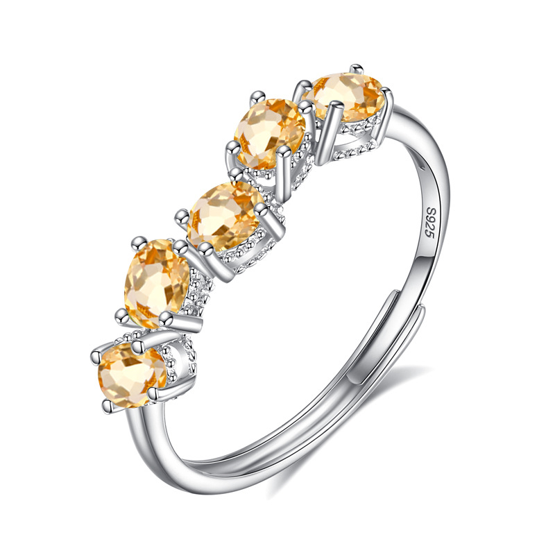 Natural Sterling Silver 925 Sterling Silver Crystal Design Ring thumbnail 4