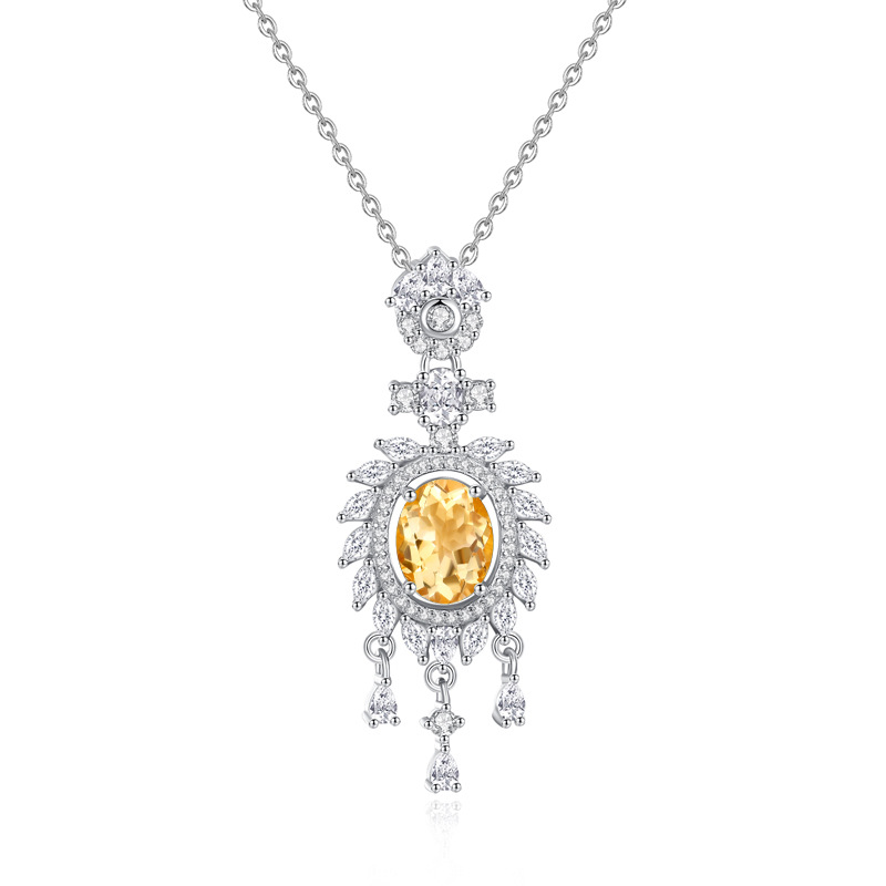 Natural Sterling Silver 925 Sterling Silver Crystal Pendant thumbnail 6