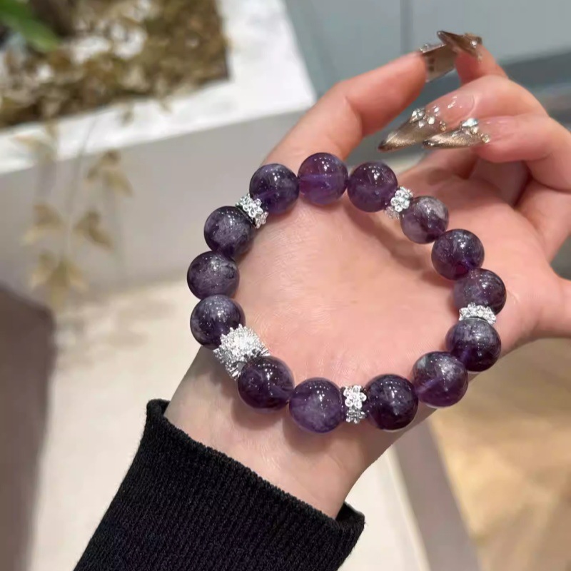 Natural Amethyst Unique Design Beaded Bracelet