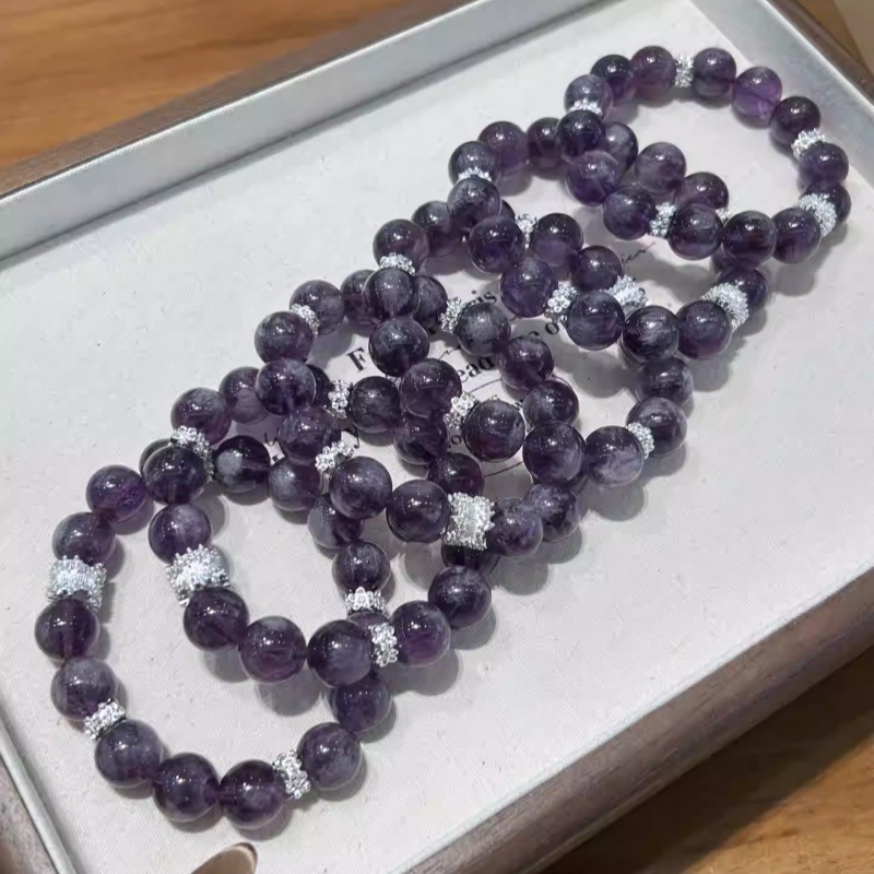 Natural Amethyst Unique Design Beaded Bracelet thumbnail 3