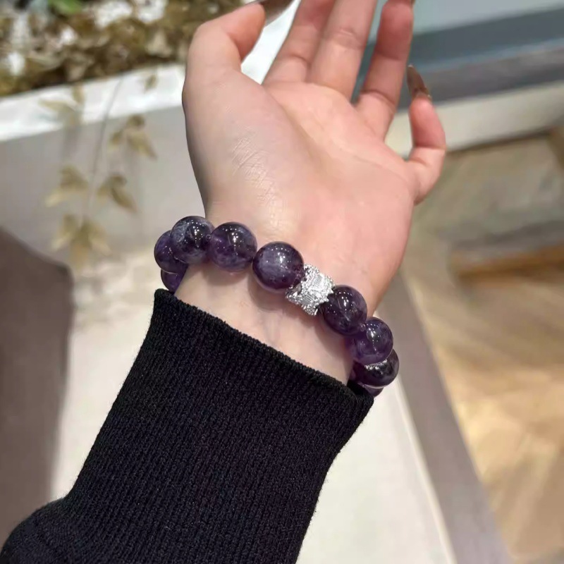 Natural Amethyst Unique Design Beaded Bracelet thumbnail 4