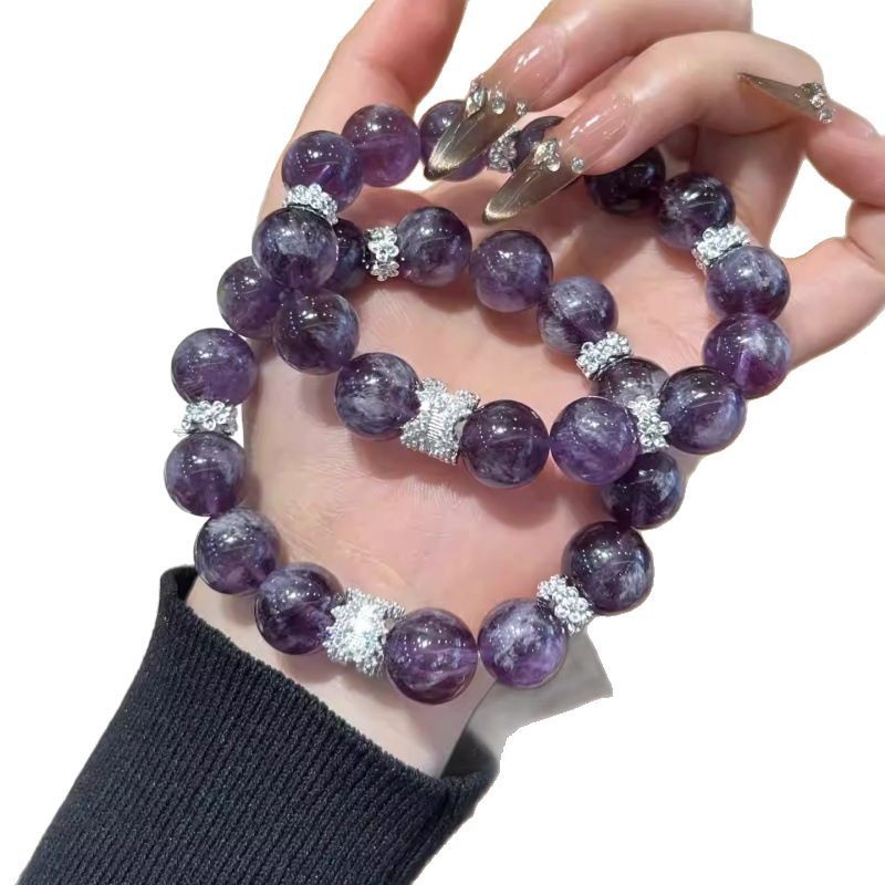 Natural Amethyst Unique Design Beaded Bracelet thumbnail 5