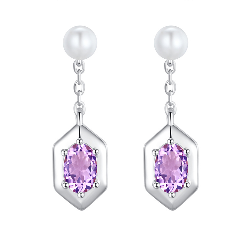 Natural Sterling Silver 925 Sterling Silver Crystal Tassel Unique Drop Earrings thumbnail 6