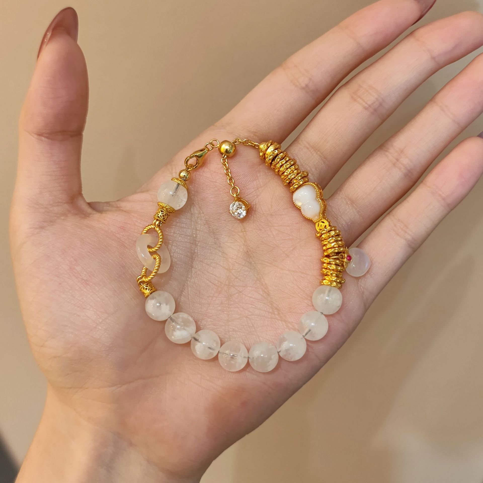 Silver 925 Sterling Silver Peace Buckle Gourd Fashion Bracelet