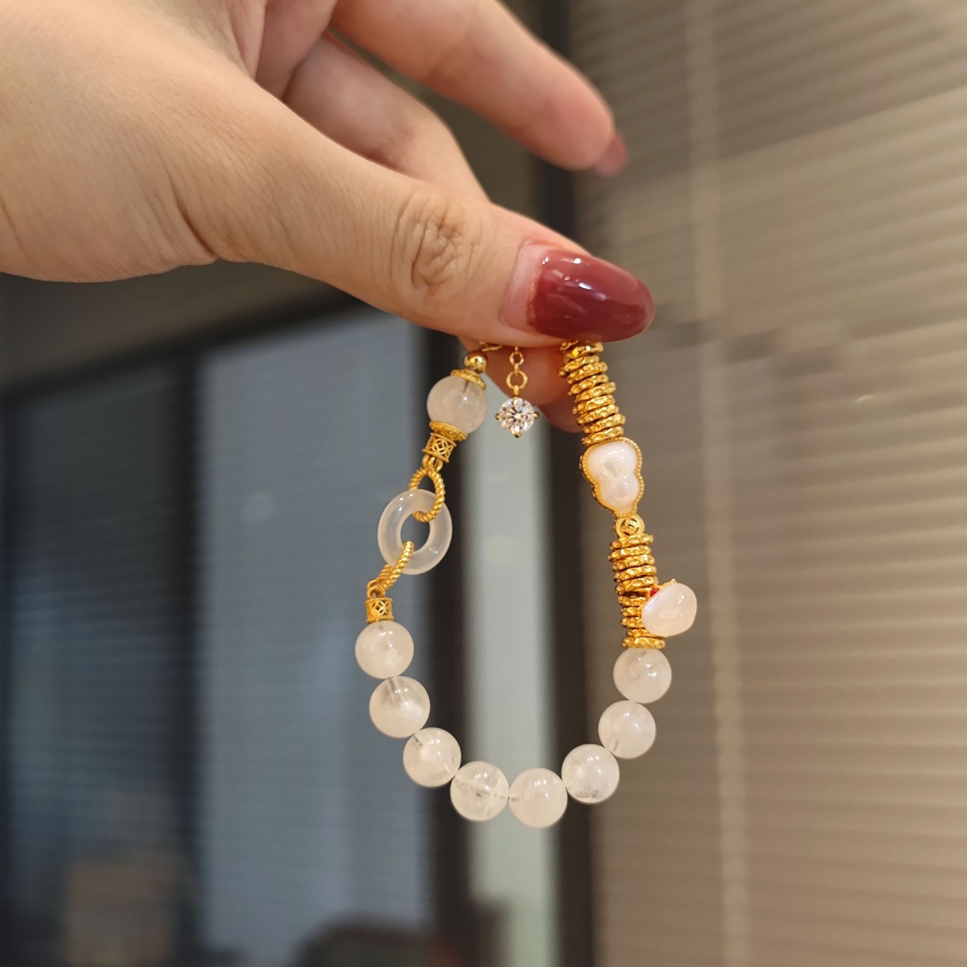 Silver 925 Sterling Silver Peace Buckle Gourd Fashion Bracelet thumbnail 2