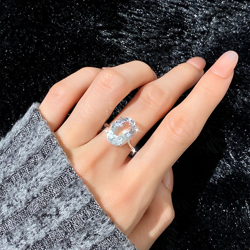 Natural Silver 925 Sterling Silver Amethyst Citrine Topaz Ring thumbnail 3