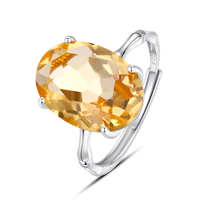 Natural Silver 925 Sterling Silver Amethyst Citrine Topaz Ring thumbnail 7