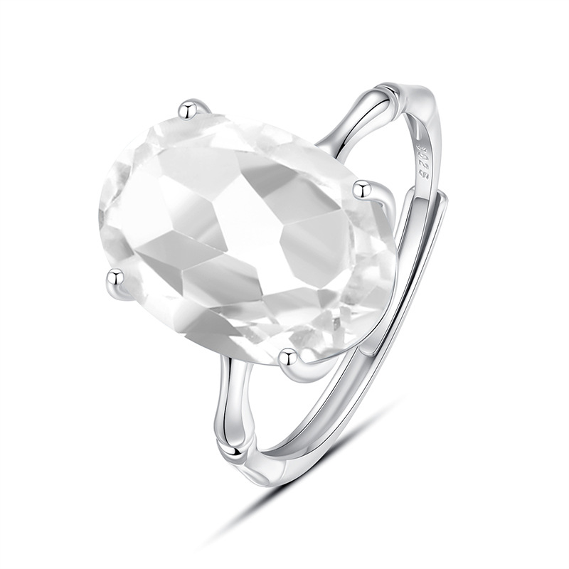 Natural Silver 925 Sterling Silver Amethyst Citrine Topaz Ring thumbnail 9