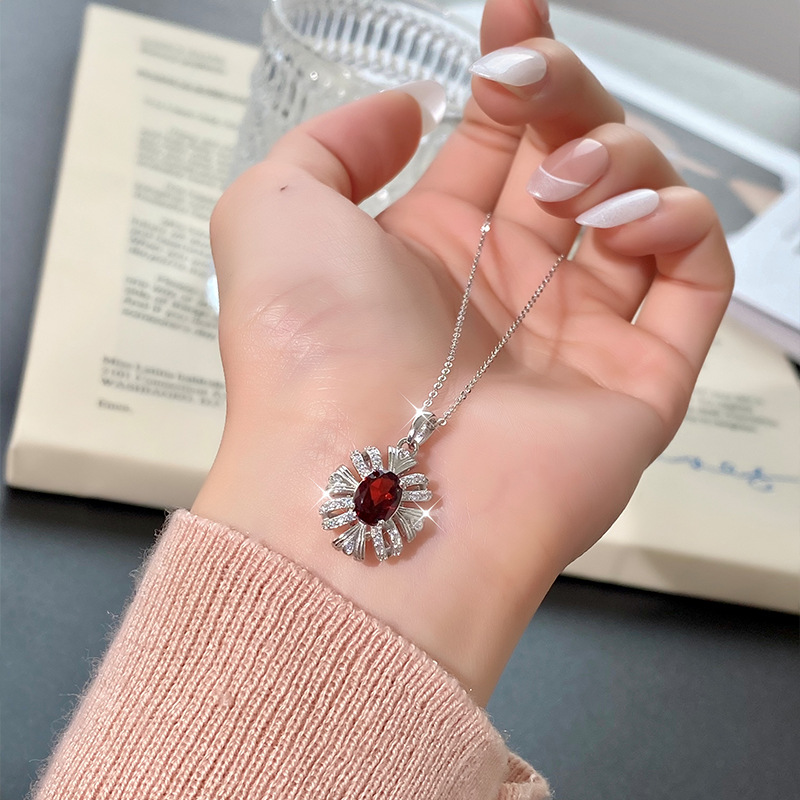 Natural Sterling Silver 925 Sterling Silver Crystal Unique Design Versatile Pendant thumbnail 4