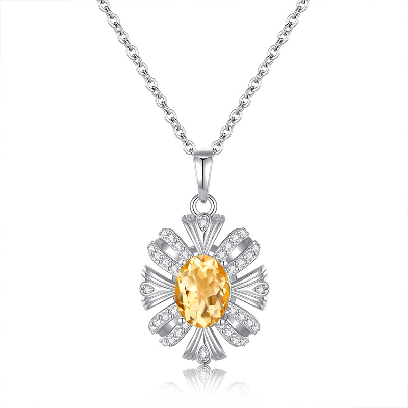 Natural Sterling Silver 925 Sterling Silver Crystal Unique Design Versatile Pendant thumbnail 7