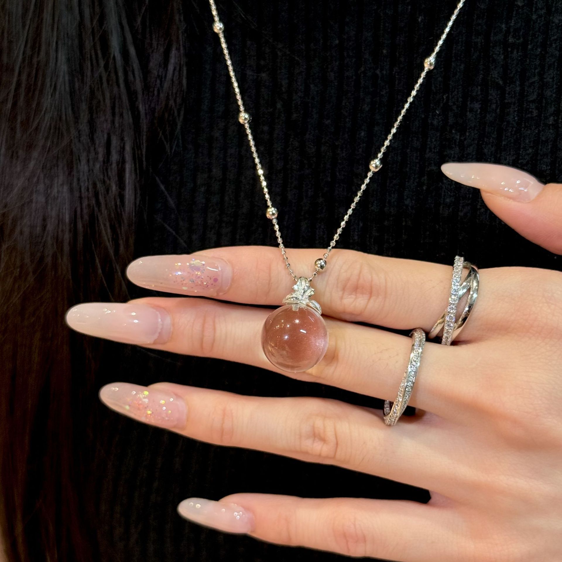 Natural Silver 925 Sterling Silver Clear Quartz Crown Pendant thumbnail 20