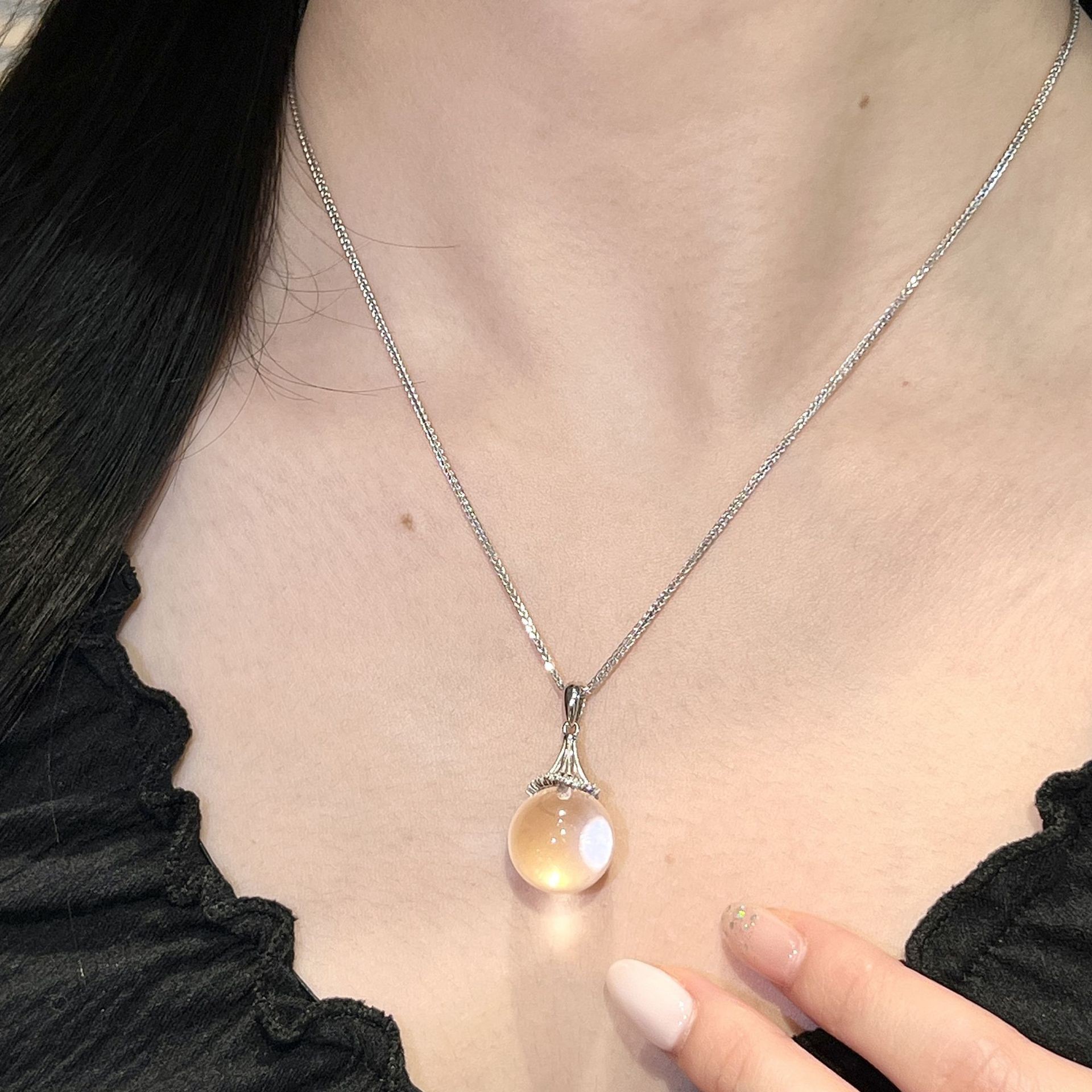 Natural Silver 925 Sterling Silver Clear Quartz Crown Pendant thumbnail 23