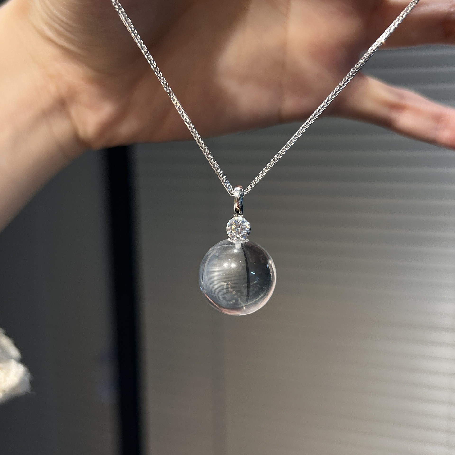 Natural Silver 925 Sterling Silver Clear Quartz Crown Pendant thumbnail 25