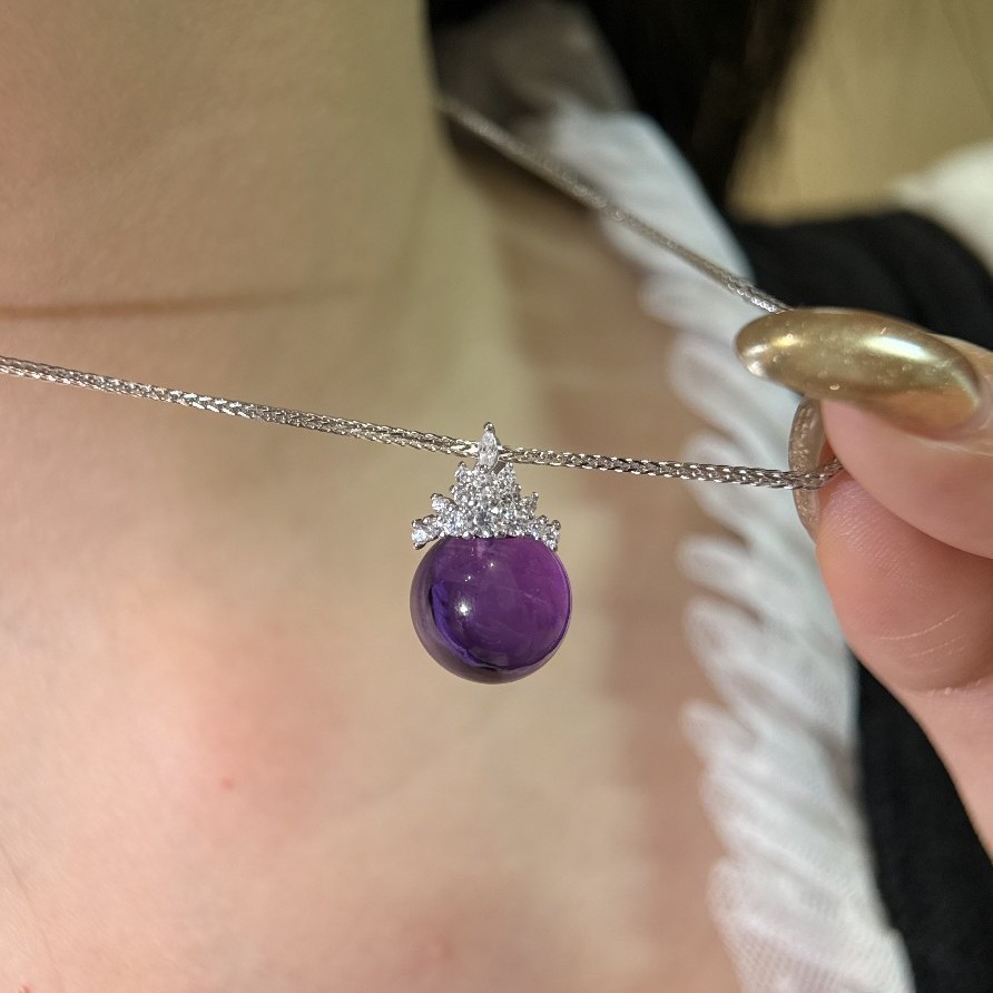 Natural Silver 925 Sterling Silver Clear Quartz Crown Pendant thumbnail 8