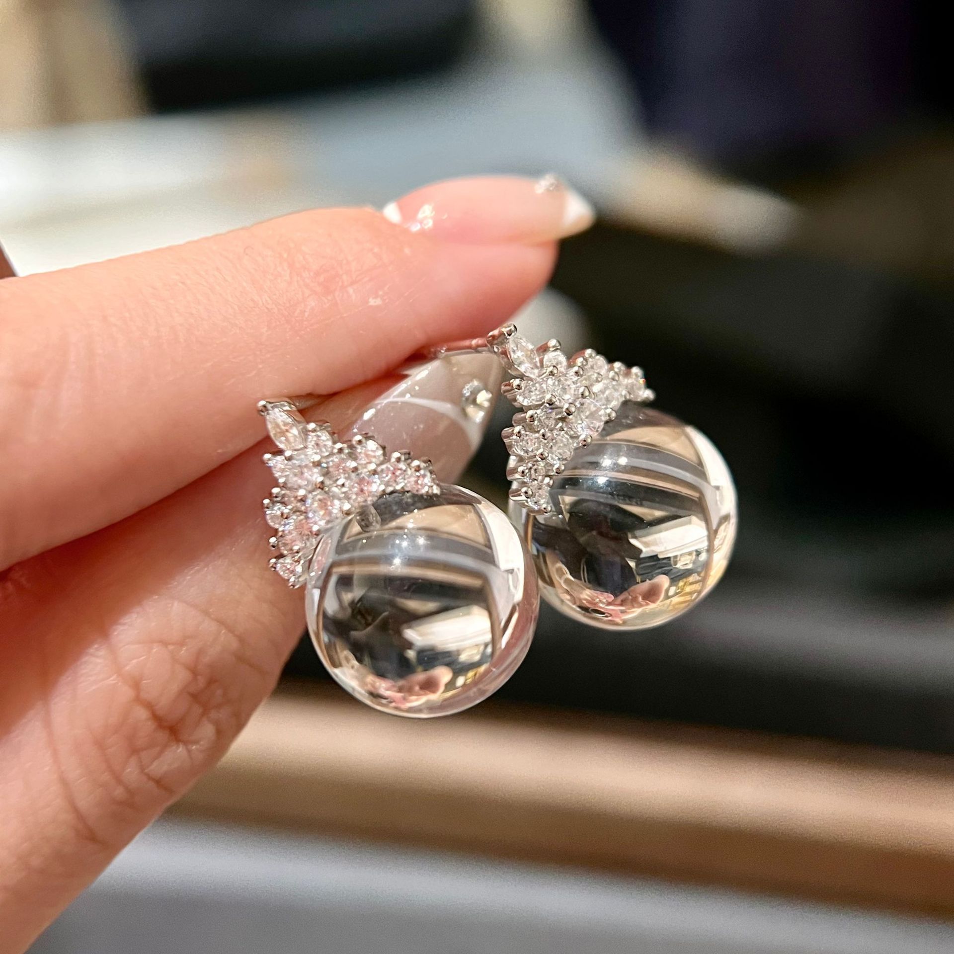 Natural Silver 925 Sterling Silver Clear Quartz Crown Pendant thumbnail 9