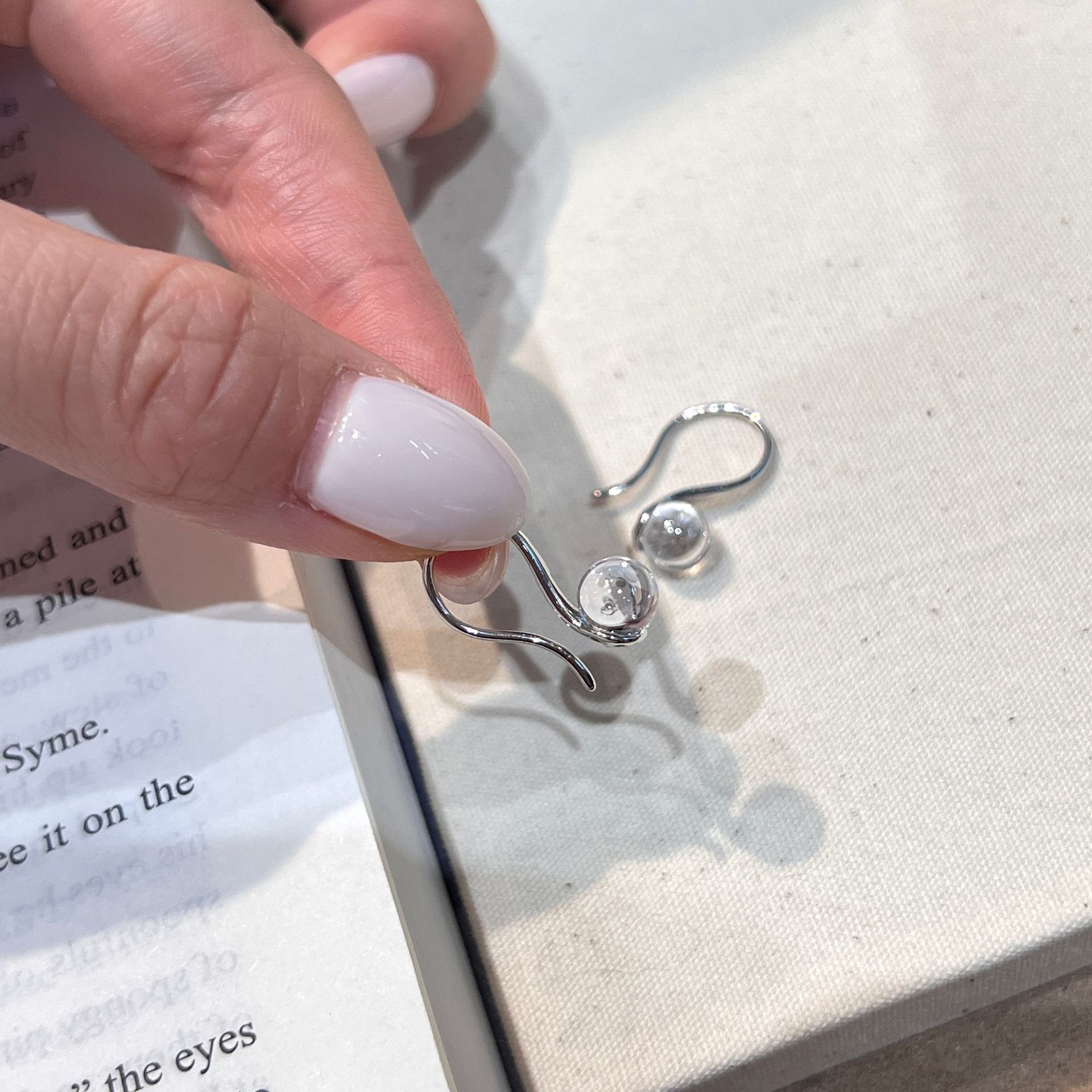 Sterling Silver 925 Sterling Silver Clear Quartz Teardrop Unique Design Fashion Elegant Versatile Drop Earrings thumbnail 17