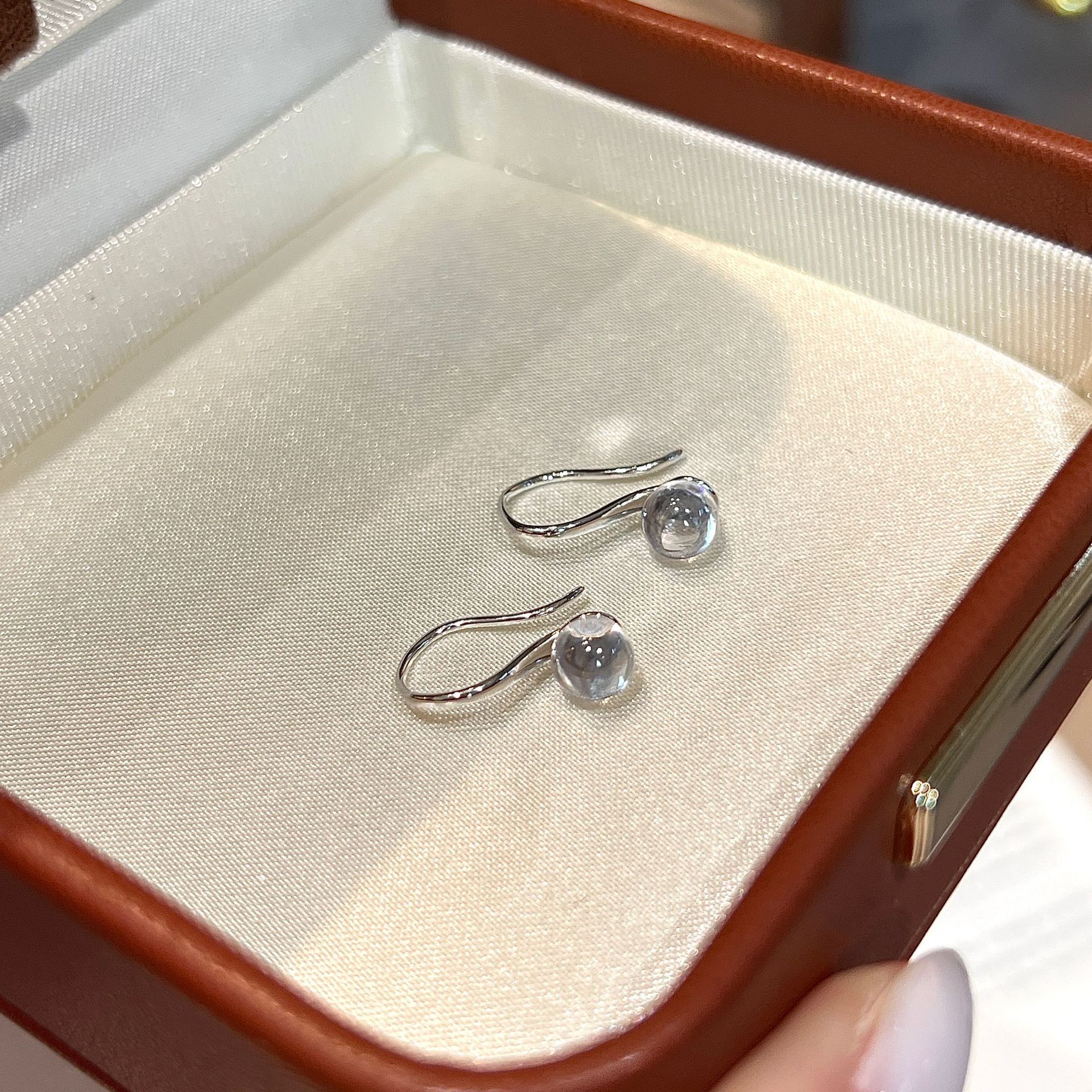 Sterling Silver 925 Sterling Silver Clear Quartz Teardrop Unique Design Fashion Elegant Versatile Drop Earrings thumbnail 18