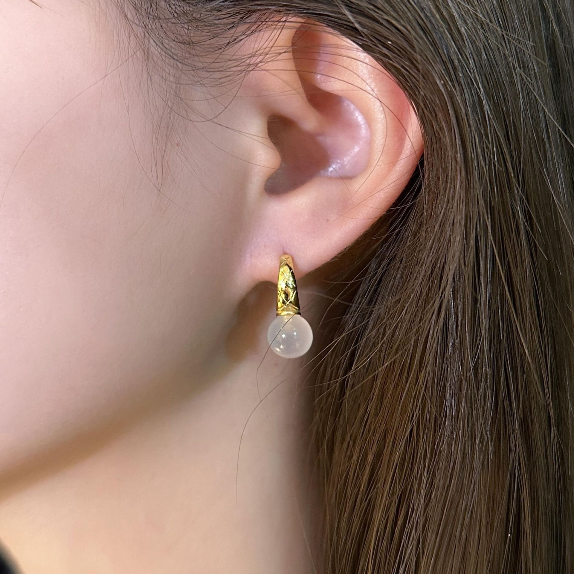 Natural Silver 925 Sterling Silver Clear Quartz Crown Fashion Versatile Stud Earrings thumbnail 5