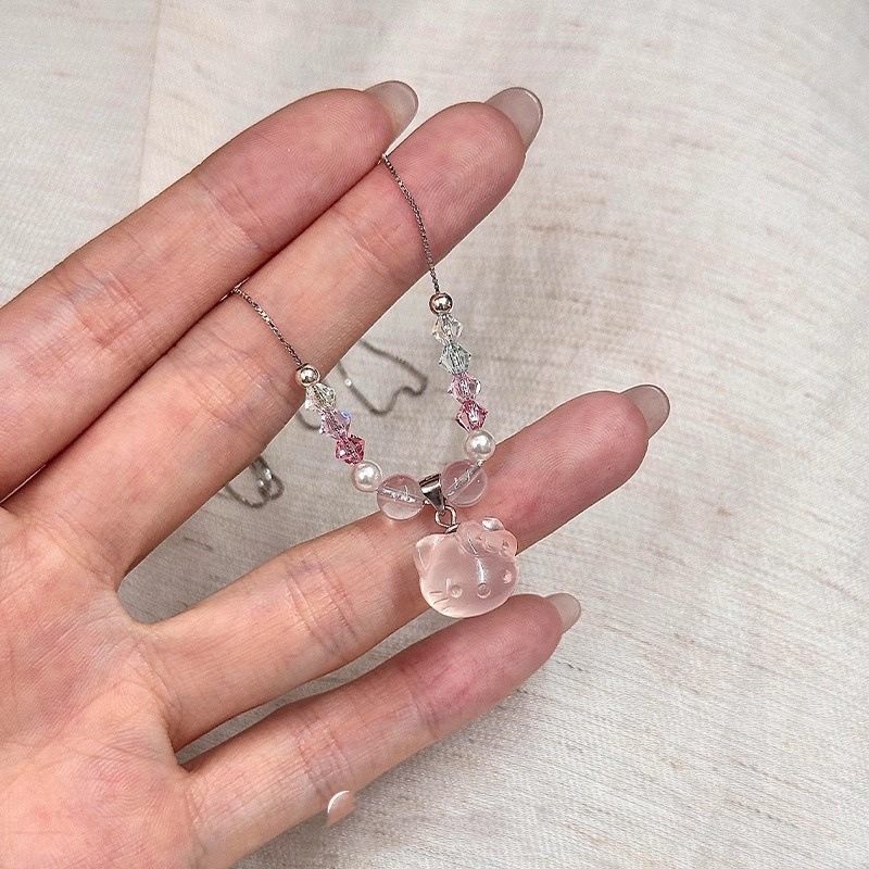 Hello Kitty Crystal Cat Fashion Versatile Pendant thumbnail 4