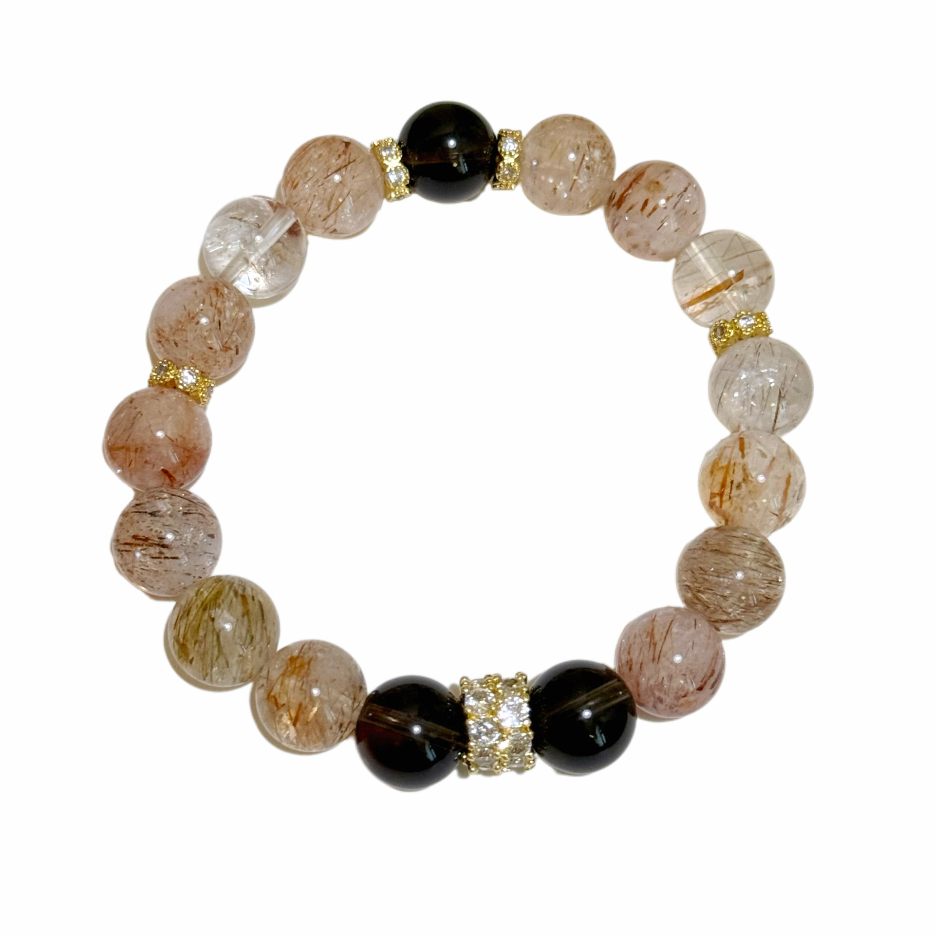 Natural Super Seven Crystal Beaded Bracelet thumbnail 5