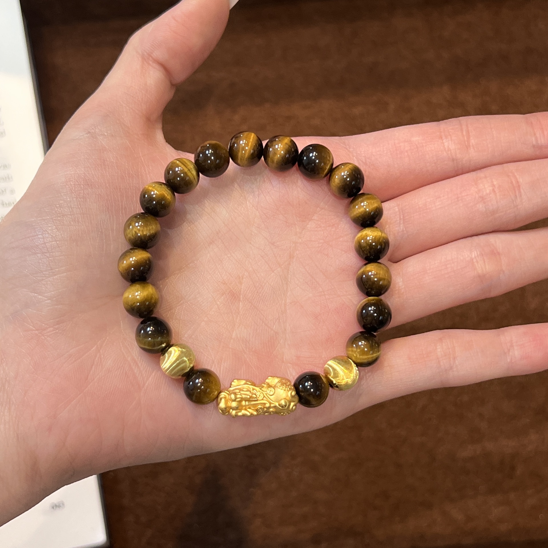 Silver 925 Sterling Silver Tiger Eye Pixiu Unique Design Beaded Bracelet thumbnail 4